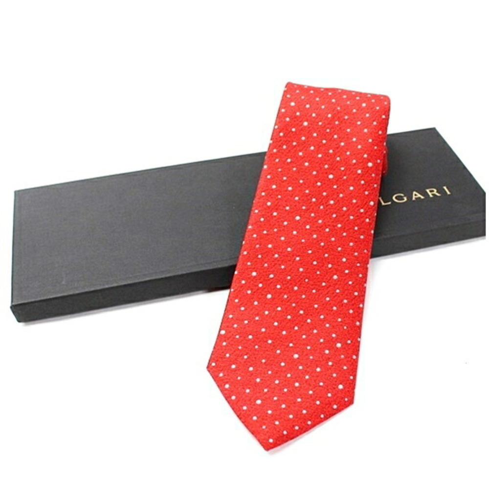 Bulgari Silk Tie, Sevenfold, Dot Pattern, BVLGARI, Men's